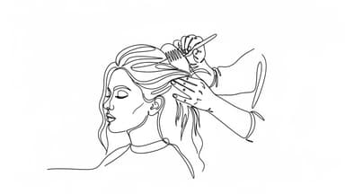 Salon hair styling illustration